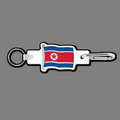 4mm Clip & Key Ring W/ Full Color Flag of North Korea Key Tag